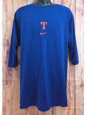 Nike Texas Rangers MLB Authentic Dri-Fit Long Sleeve Shirt Large